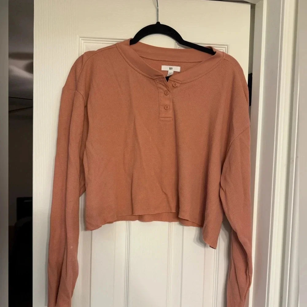 BP long sleeve peache crop top size L